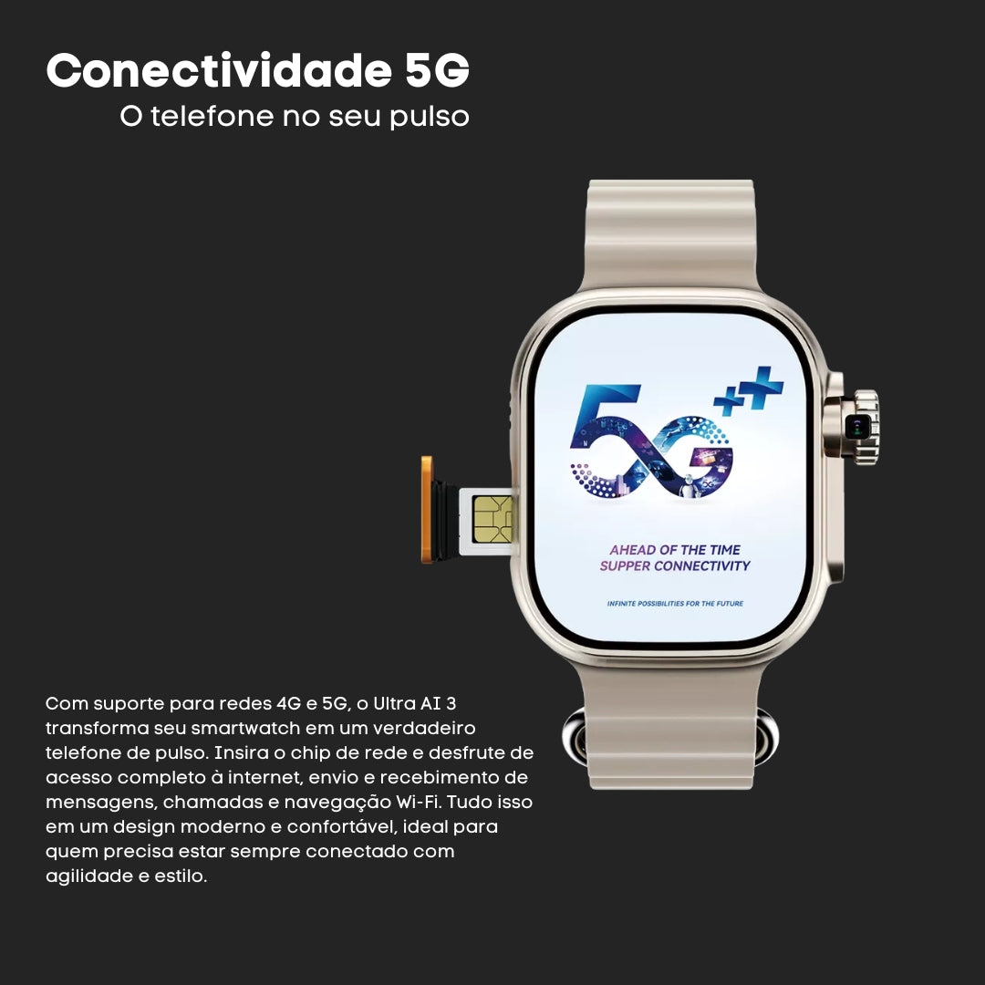 Watch Ultra Ai 3 - Amoled - 5G/Wifi - PRETO